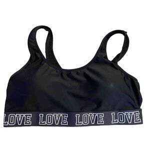 SO‎ intimates Padded Mesh sports bra, Black Love Trim, size XL
